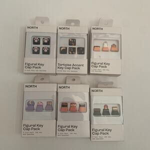 North Lot Of 6 Mechanical Keyboard Assoreted Caps Sets Figural key + Accent